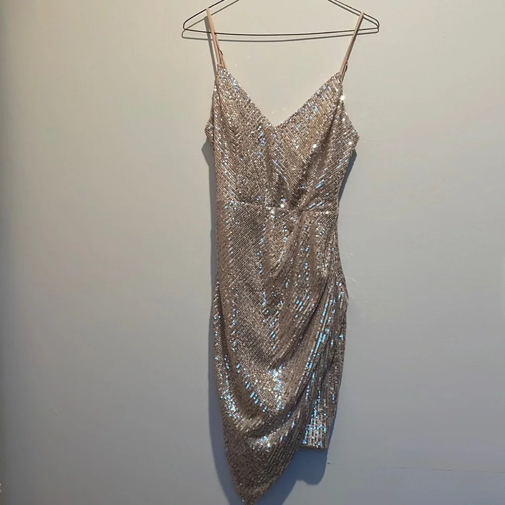 Windsor Silver and Baby Pink Sequin Dress